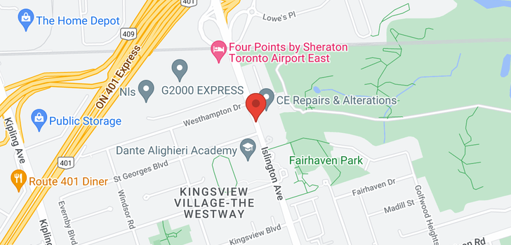 map of 2114 ISLINGTON AVE